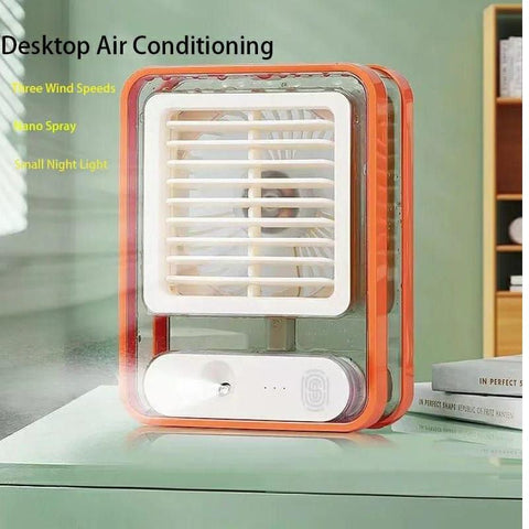 Portable Air Cooler Fan – 3-in-1 Mini AC with Water Mist, Ice Cooling & LED Lights