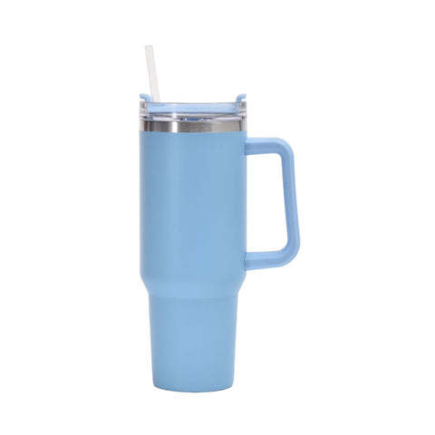 Insulated Stainless Steel Tumbler with Handle and Straw