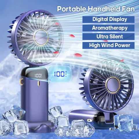 Portable Handheld Fan, 4000mAh Mini USB Rechargeable Fan