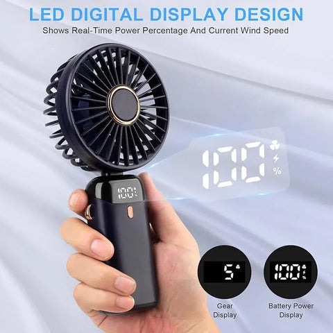 Portable Handheld Fan, 4000mAh Mini USB Rechargeable Fan