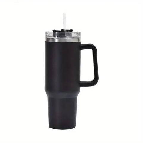 Insulated Stainless Steel Tumbler with Handle and Straw