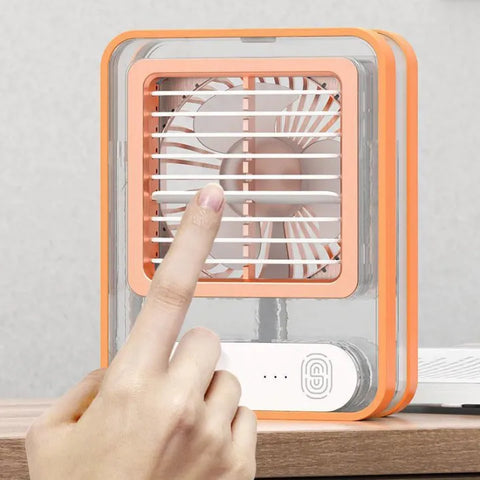 Portable Air Cooler Fan – 3-in-1 Mini AC with Water Mist, Ice Cooling & LED Lights