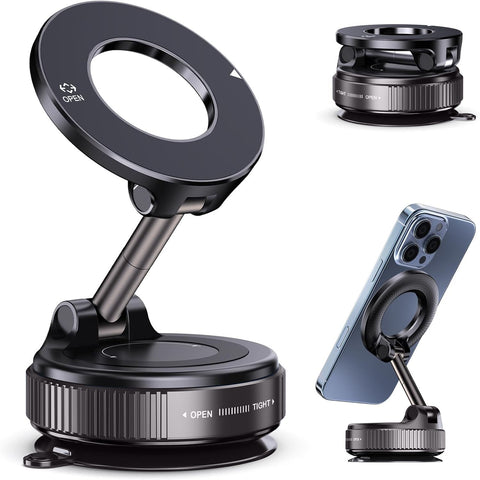 Vacuum Magnetic Suction Cup Phone Mount for Magsafe, 360° Adjustable Magnetic Phone Holder