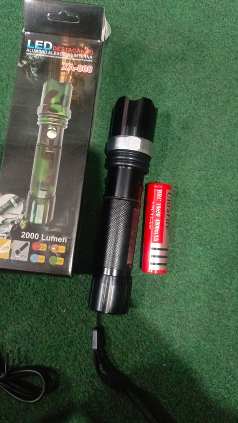 XA-808 High Quality Metal body USB Rechargeable LED Flashlights