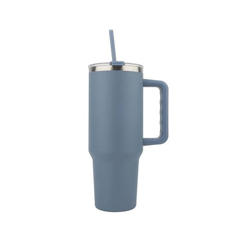 Insulated Stainless Steel Tumbler with Handle and Straw